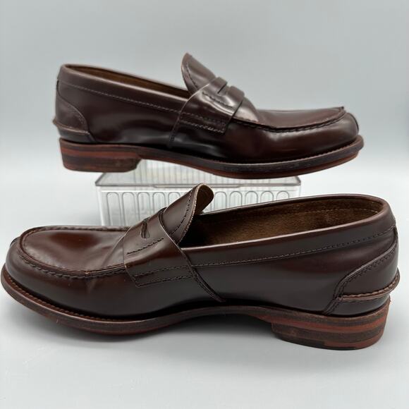 PRADA Mens Penny Loafer P Sz 6 US Sz 7 2DE034 Brown Smooth Leather Slip On - Picture 4 of 11